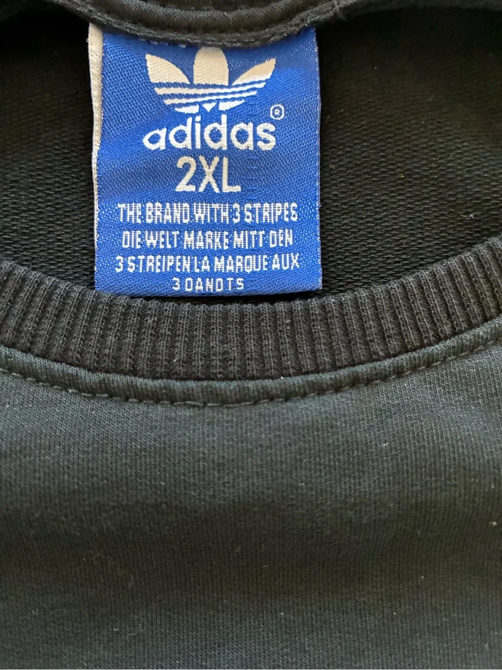 adidas Black Sweatshirt with Gold Trefoil Logo